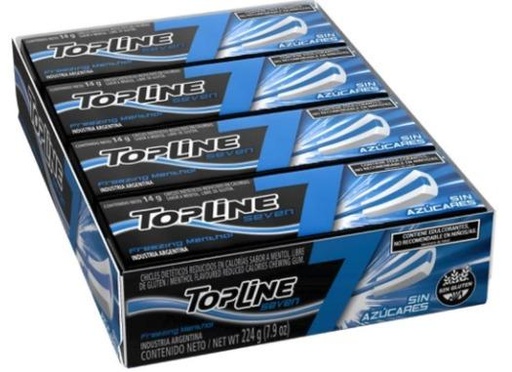 [4611] DISPLAY TOPLINE CHICLE SEVEN MENTOL 14gr x16d (B/20)