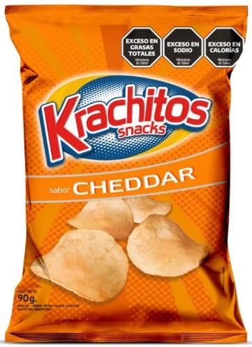 [4719] KRACHITOS PAPAS FRITAS TRADICIONALES SABOR CHEDAR 90gr x16