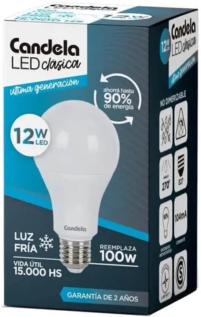 [1574] CANDELA LAMPARA LED 12W FRIA x50