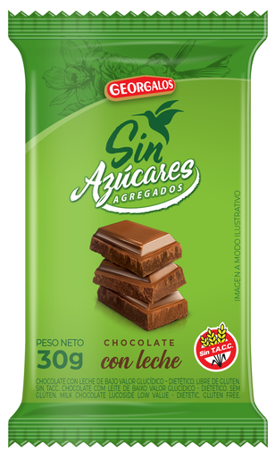 [1670] DISPLAY GEORGALOS CHOCOLATE SIN AZUCAR X30GR X12U(
