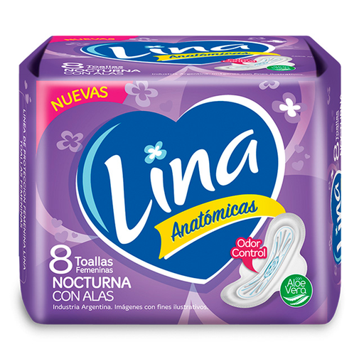 [2435] LINA TOALLA NOCTURNA C/ALAS 8x24b