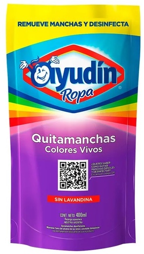 [2607] AYUDIN ROPA QUITAMANCHAS COLORES VIVOS X400ML x16U