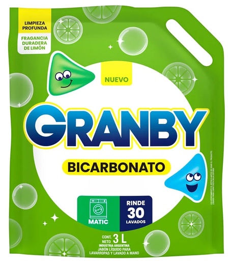 [3074] GRANBY LIQUIDO DP 3L LIMON (VERDE) X 4