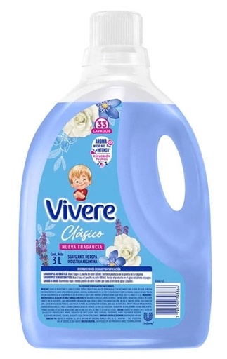 [3163] VIVERE SUAVIZANTE CLASIC E F (CEL) BOTELLA 3L x4