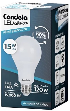 [3306] CANDELA LAMPARA LED 15W FRIA x50