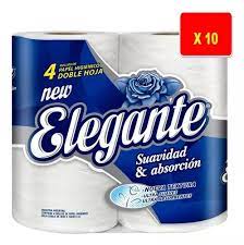 [3425] PAPEL HIG ELEGANTE BCO 4X30mts DOBLE HOJA X 10