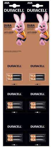 [3480] DISPLAY DURACELL PILAS AAAx2 x12 (10/B)