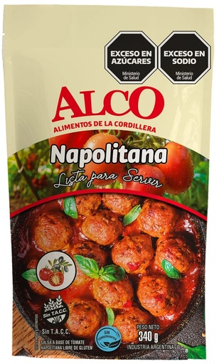 [3578] ALCO SALSA NAPOLITANA L/GLUTEN 340gr x12