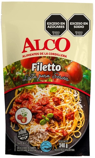 [3580] ALCO SALSA FILETTO L/GLUTEN 340gr x12