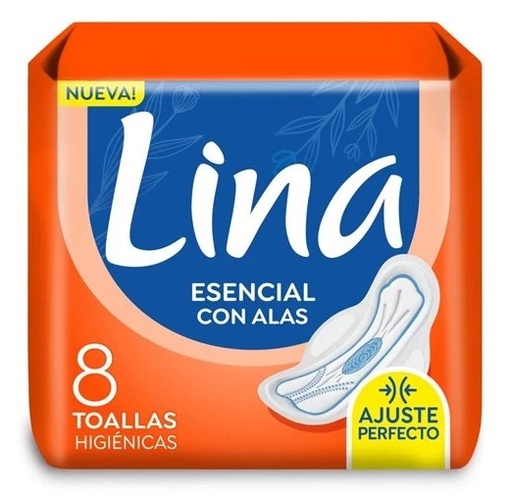 [3841] LINA TOALLA ESENCIAL C/ALAS 8 X 48B