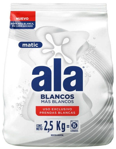 [3916] ALA EN POLVO MATIC BLANCOS MAS BLANCOS 2500gr x7