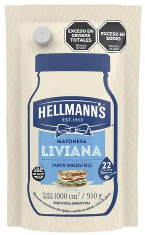 [3930] HELLMANS MAYONESA LIVIANA DP 950gr x8