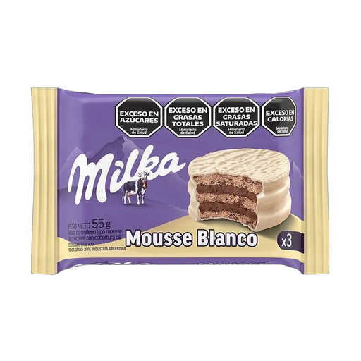 [689] MILKA ALFAJOR MOUSSE TRIPLE BLANCO 55gr x36