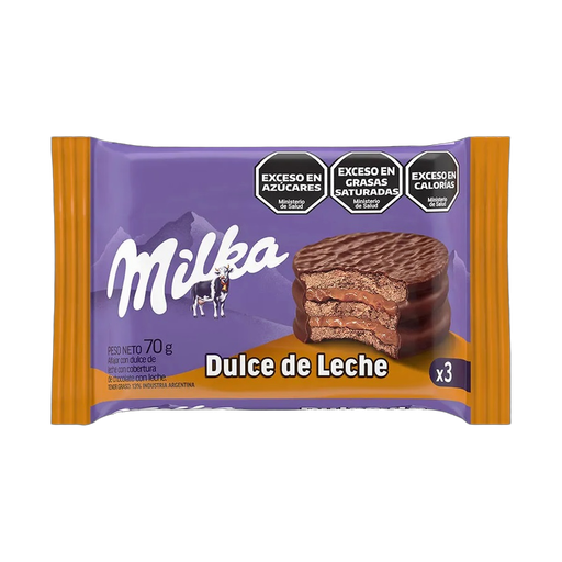 [702] MILKA ALFAJOR TRIPLE DULCE DE LECHE 70gr x36